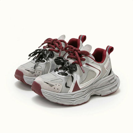 Little Girl Running Sneakers Kids Thick Sole Faux Leather Sneakers