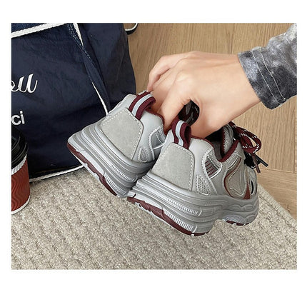 Little Girl Running Sneakers Kids Thick Sole Faux Leather Sneakers