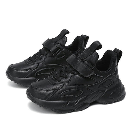 Kids Girl Chunky Walking Shoes Faux Leather Comfortable Sneakers