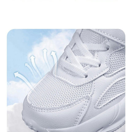 Kids Girl Chunky Walking Shoes Faux Leather Comfortable Sneakers