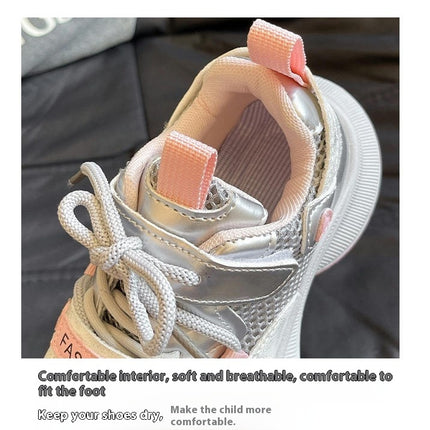 Kids Girls Sneaker Casual Athletic Running Faux Leather Sneakers