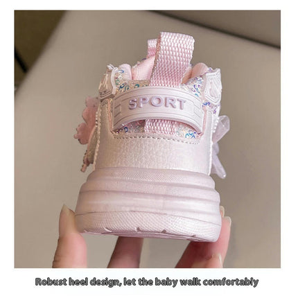 Girls Toddler Sneakers Fashion High Top Faux Leather Sneakers