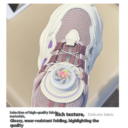 Chunky Sneakers for Girls Fashion Casual Faux Leather Sneakers