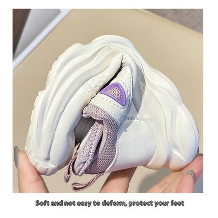 Chunky Sneakers for Girls Fashion Casual Faux Leather Sneakers