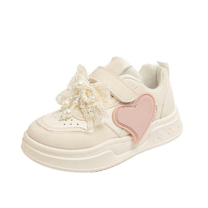 Chunky Sneakers for Little Girls Fashion Faux Leather Sneakers