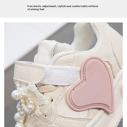 Chunky Sneakers for Little Girls Fashion Faux Leather Sneakers