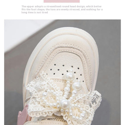 Chunky Sneakers for Little Girls Fashion Faux Leather Sneakers