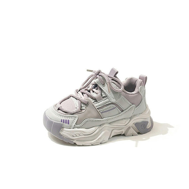 Girls Sneakers Kids Lightweight Thick SoleFaux Leather Sneakers