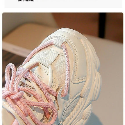 Girls Athletic Thick Sole Sneaker Fashion Faux Leather Sneaker