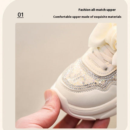 Little Girls Non Slip Casual Sneakers Faux Leather Running Sneakers