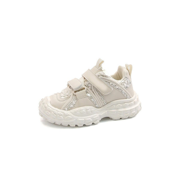 Girl Lightweight Fashion Faux Leather Sneakers for School Walking