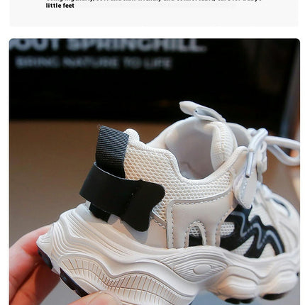 Kids Running Sneakers Boys Cushion Faux Leather Sports Shoes