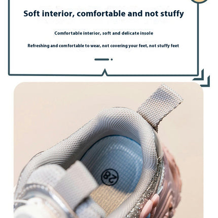 Kids Faux Leather Sneakers Girls Comfortable Walking Sneakers