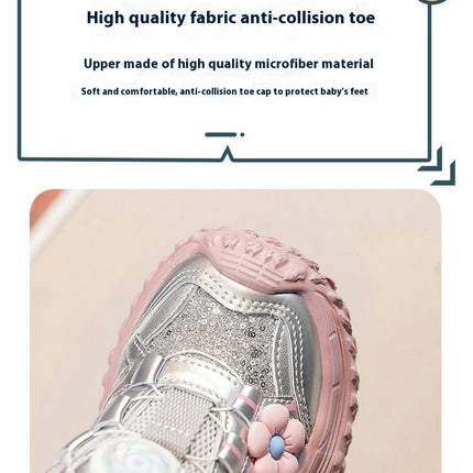 Kids Faux Leather Sneakers Girls Comfortable Walking Sneakers