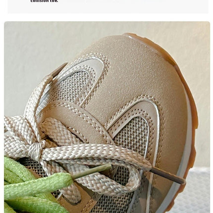 Children Girls Sneakers Breathable Faux Leather Running Sneakers