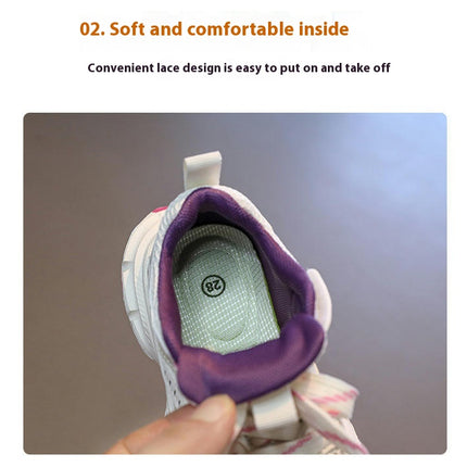 Little Girls Sneakers Breathable Lightweight Running Sneakers
