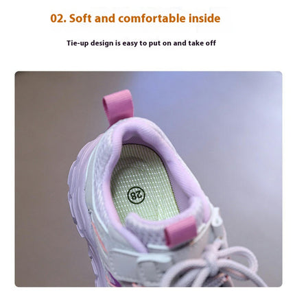 Girls Sports Shoes For Kids Mesh Breathable Lightweight Sneakers