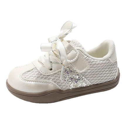 Girls Sneakers Lightweight Casual Walking Faux Leather Sneakers