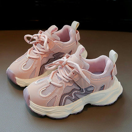 Girls Sneakers Casual Thick Sole Non Slip Faux Leather Sneakers