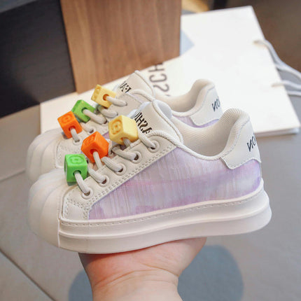 Girls Non Slip Comfort Sneakers Breathable Faux Leather Sneakers
