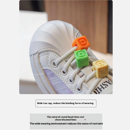 Girls Non Slip Comfort Sneakers Breathable Faux Leather Sneakers