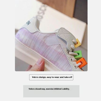 Girls Non Slip Comfort Sneakers Breathable Faux Leather Sneakers