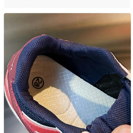 Kids Non Slip Running Sneakers Girls Walking Faux Leather Sneakers