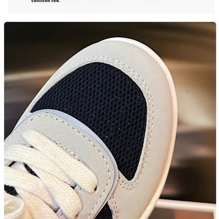 Kids Non Slip Running Sneakers Girls Walking Faux Leather Sneakers