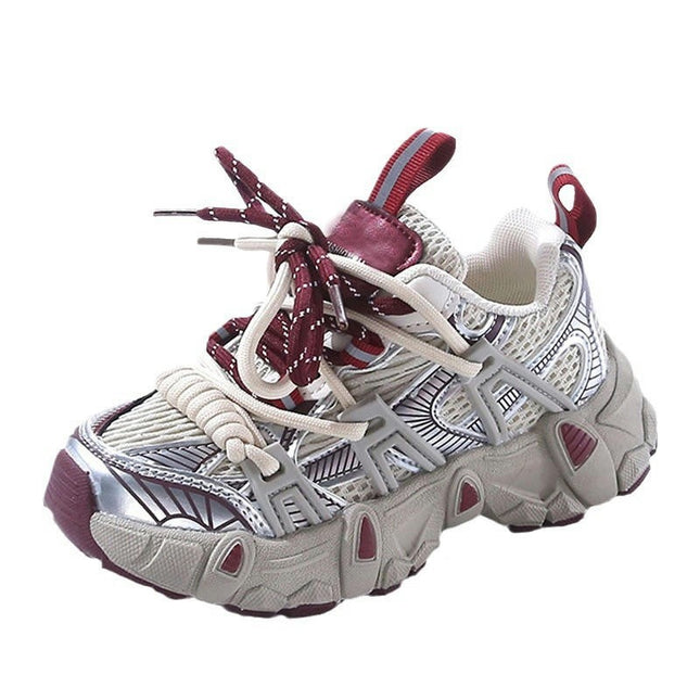 Girl Chunky Sneakers Lightweight Fashion Faux Leather Sneakers