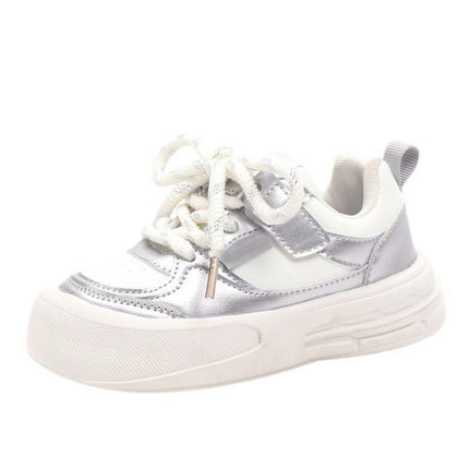Little Girls Faux Leather Sneakers Tennis Casual Non Slip Sneakers