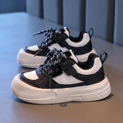 Little Girls Faux Leather Sneakers Tennis Casual Non Slip Sneakers