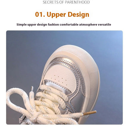 Little Girls Faux Leather Sneakers Tennis Casual Non Slip Sneakers