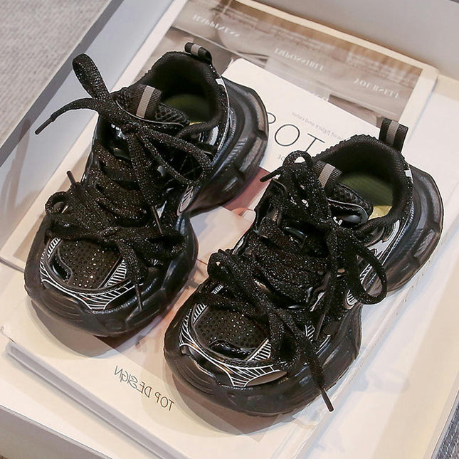 Girls Sneakers Lightweight Athletic Running Faux Leather Sneakers