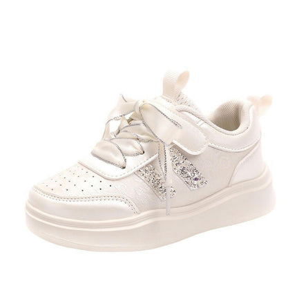 Faux Leather Sneakers for Girls Fashion Athletic Running Sneakers