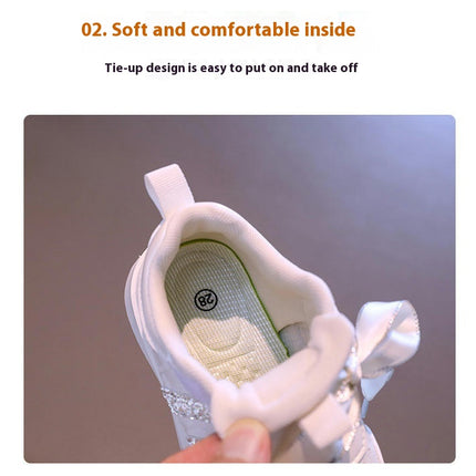 Faux Leather Sneakers for Girls Fashion Athletic Running Sneakers