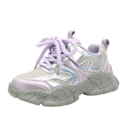 Kids Platform Sneakers Fashion Running Faux Leather Sneakers