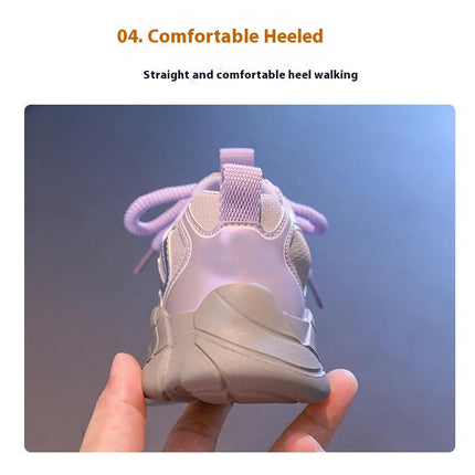 Kids Platform Sneakers Fashion Running Faux Leather Sneakers