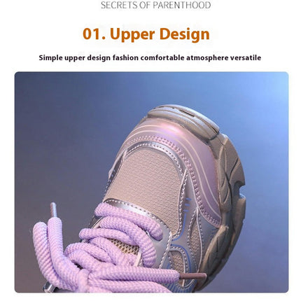 Kids Platform Sneakers Fashion Running Faux Leather Sneakers