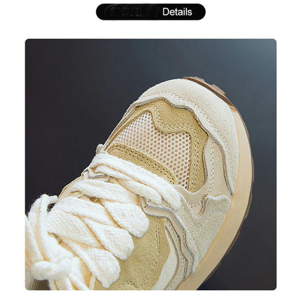 Girls Platform Sneakers Ultra Lightweight Faux Leather Sneakers