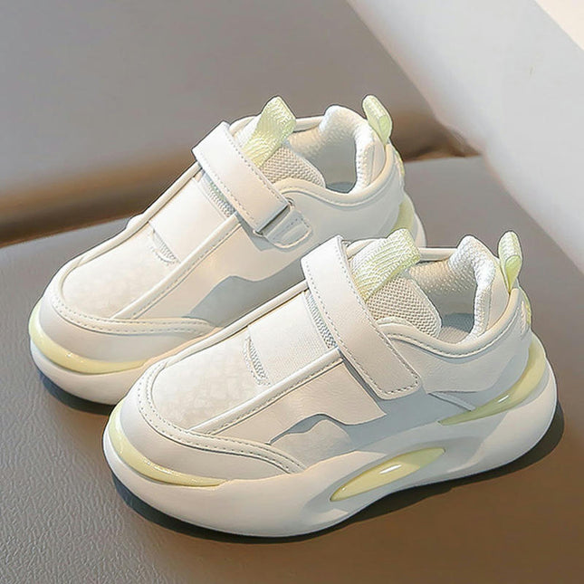 Little Girls Kids Faux Leather Non Slip Athletic Running Sneakers