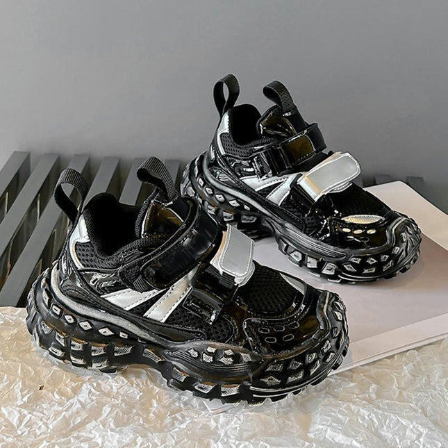 Girls Kids Outdoor Sneakers Breathable Faux Leather Sneakers
