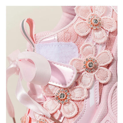 Little Girls Sneakers Kids Walking Fashion Faux Leather Sneakers