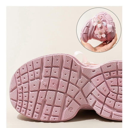 Little Girls Sneakers Kids Walking Fashion Faux Leather Sneakers