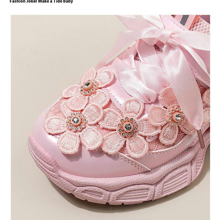 Little Girls Sneakers Kids Walking Fashion Faux Leather Sneakers