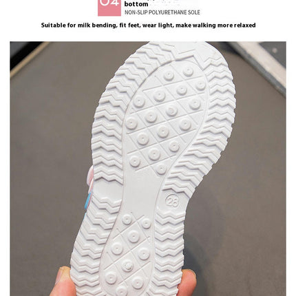 Little Girls Faux Leather Sneakers Outdoor Running Sports Sneakers