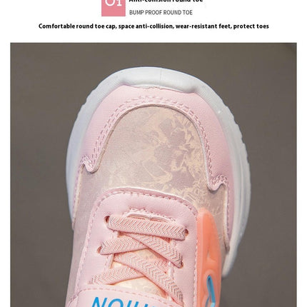 Little Girls Faux Leather Sneakers Outdoor Running Sports Sneakers
