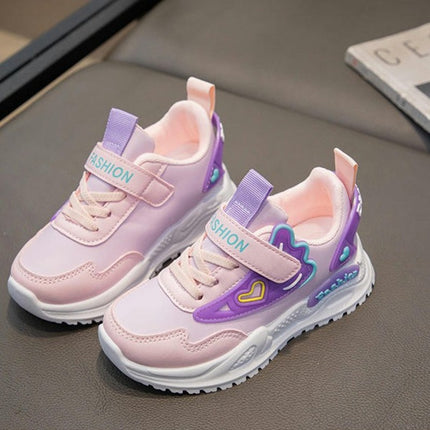 Little Girls Faux Leather Sneakers Outdoor Running Sports Sneakers