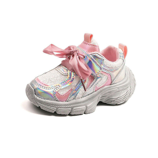 Kids Breathable Shoes Girls Athletic Running Faux Leather Sneakers