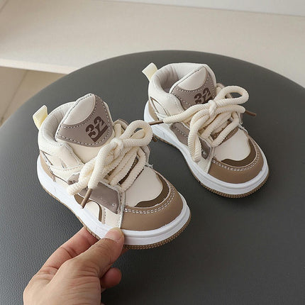 Girls Running Sneakers Comfort Lightweight Faux Leather Sneakers