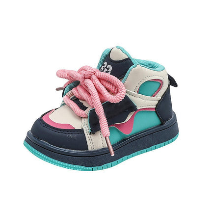 Girls Running Sneakers Comfort Lightweight Faux Leather Sneakers